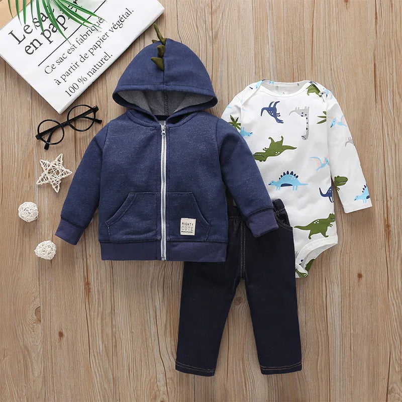 Cozy & Cute: 3-Piece Baby Sets - Hoodies, Pants & Bodysuits (Spring/Winter)