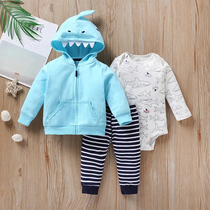 Cozy & Cute: 3-Piece Baby Sets - Hoodies, Pants & Bodysuits (Spring/Winter)