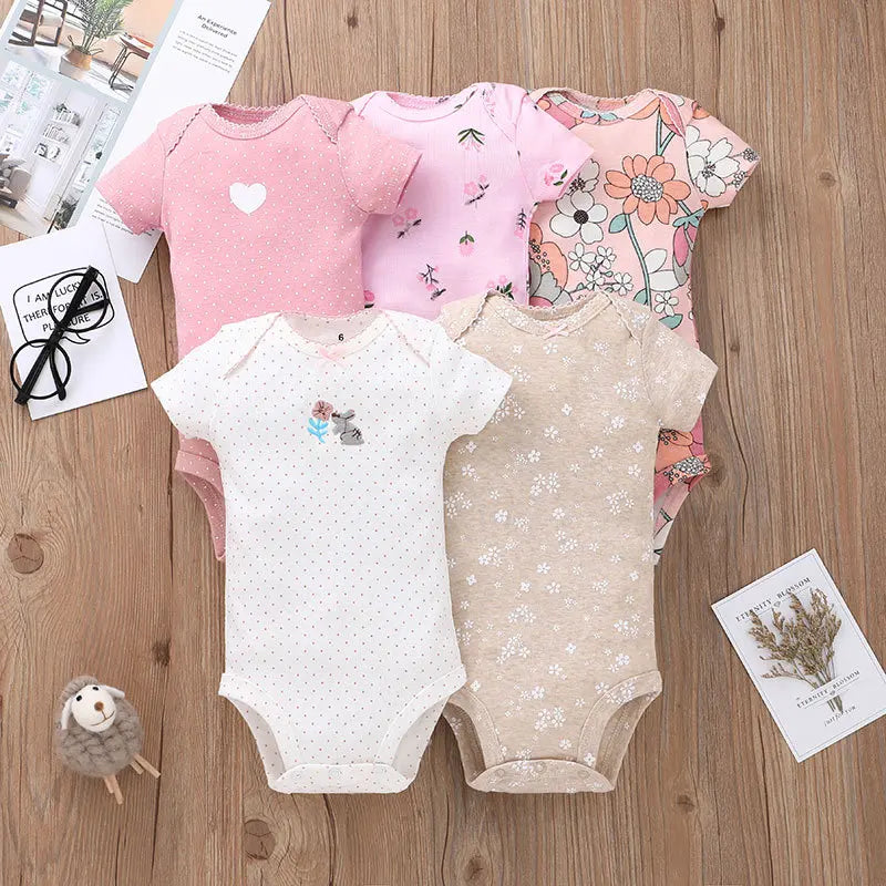 Comfy & Cute: 5-Pack Baby Bodysuits for Boys & Girls