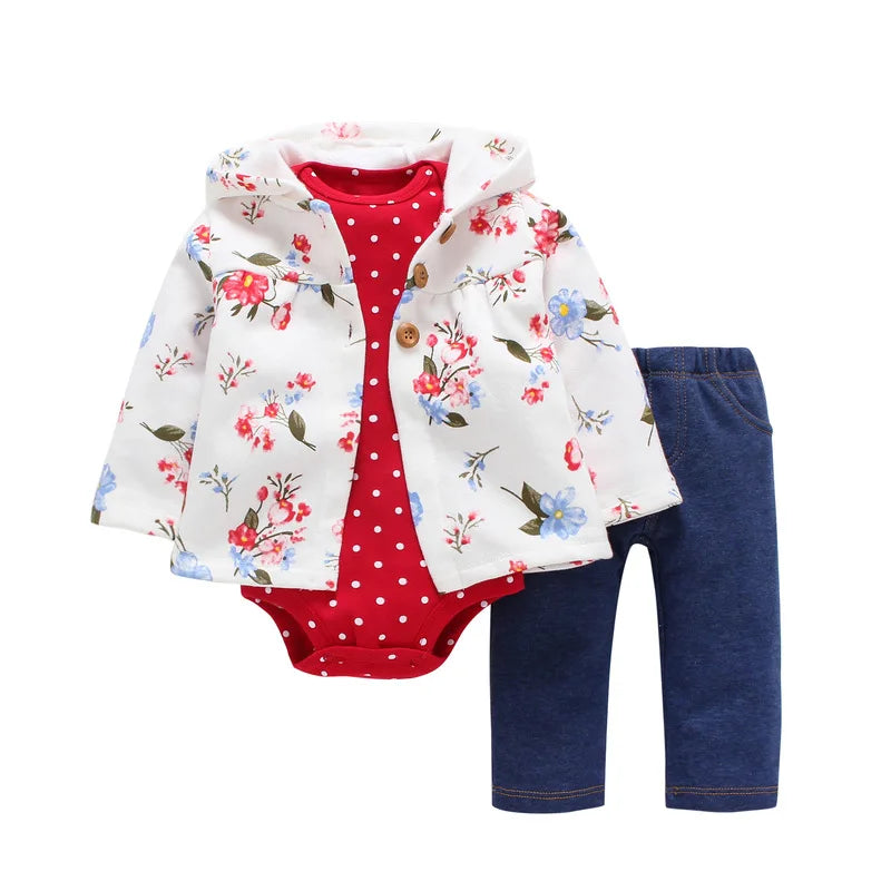 Cozy & Cute: 3-Piece Baby Sets - Hoodies, Pants & Bodysuits (Spring/Winter)