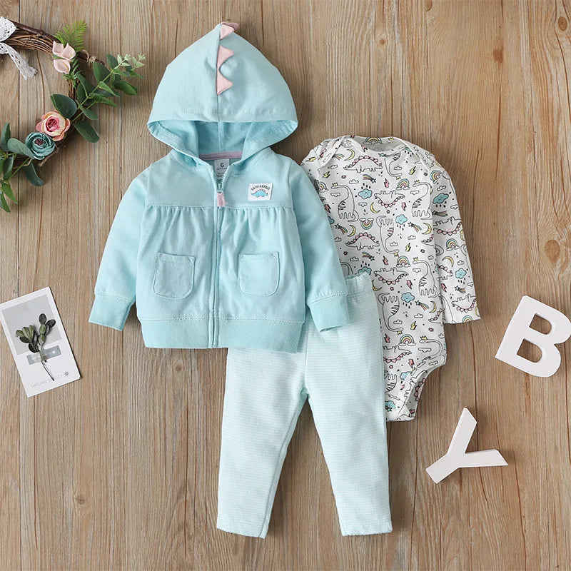 Cozy & Cute: 3-Piece Baby Sets - Hoodies, Pants & Bodysuits (Spring/Winter)