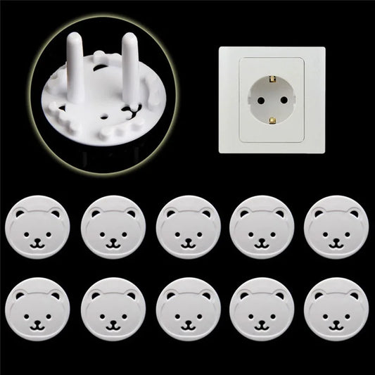 10PCS Baby Safety Electric Socket Outlet Plug Covers – Two-Phase Lock for Child Protection