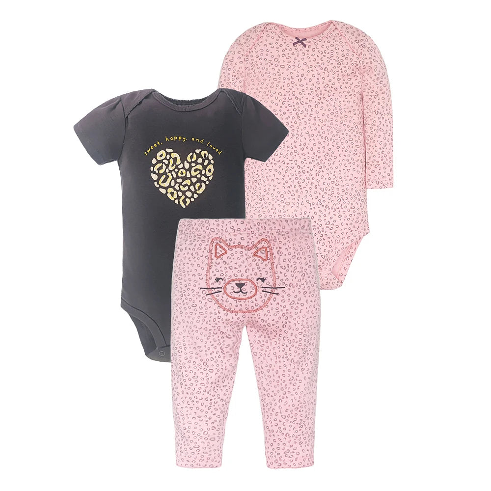 Playful Prints: 3-Piece Baby Clothes Set for Boys & Girls