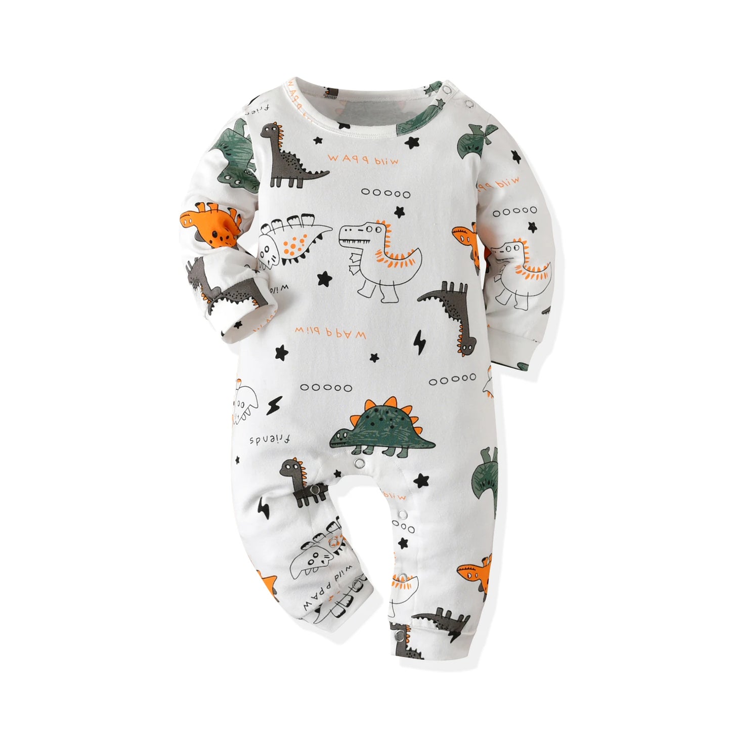 Cartoon Baby Romper – Soft Cotton Full Sleeve Playsuit for Boys (0-18 Months)