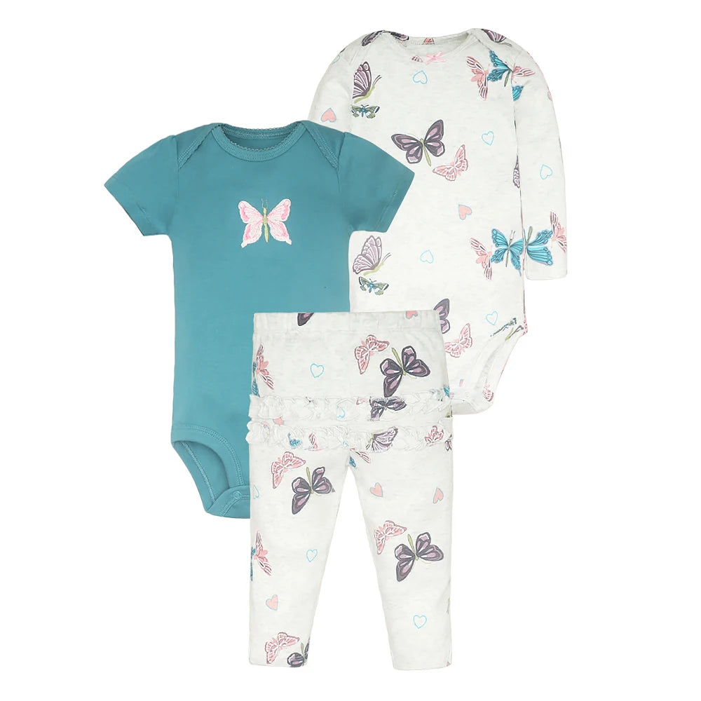 Playful Prints: 3-Piece Baby Clothes Set for Boys & Girls