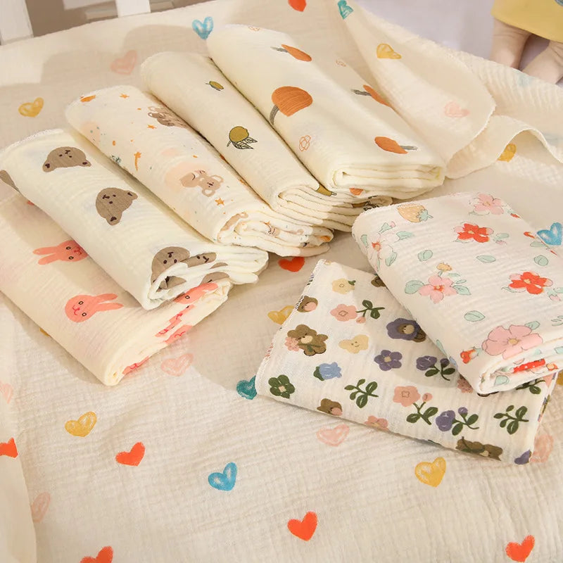 80x80cm Cotton Muslin Swaddle Blanket – Baby Receiving Blanket & Bath Towel