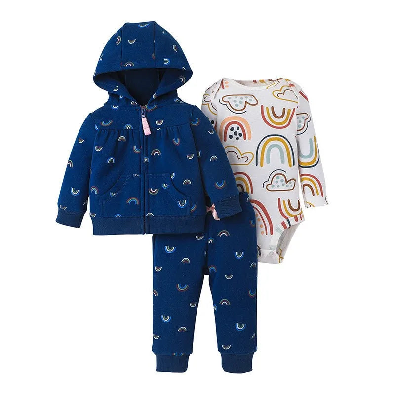 Cozy & Cute: 3-Piece Baby Sets - Hoodies, Pants & Bodysuits (Spring/Winter)