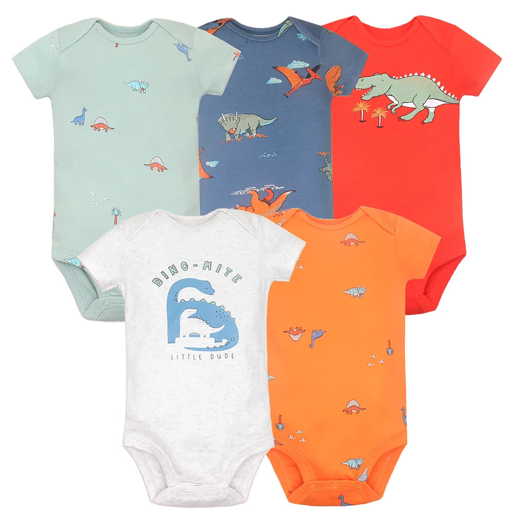 Comfy & Cute: 5-Pack Baby Bodysuits for Boys & Girls