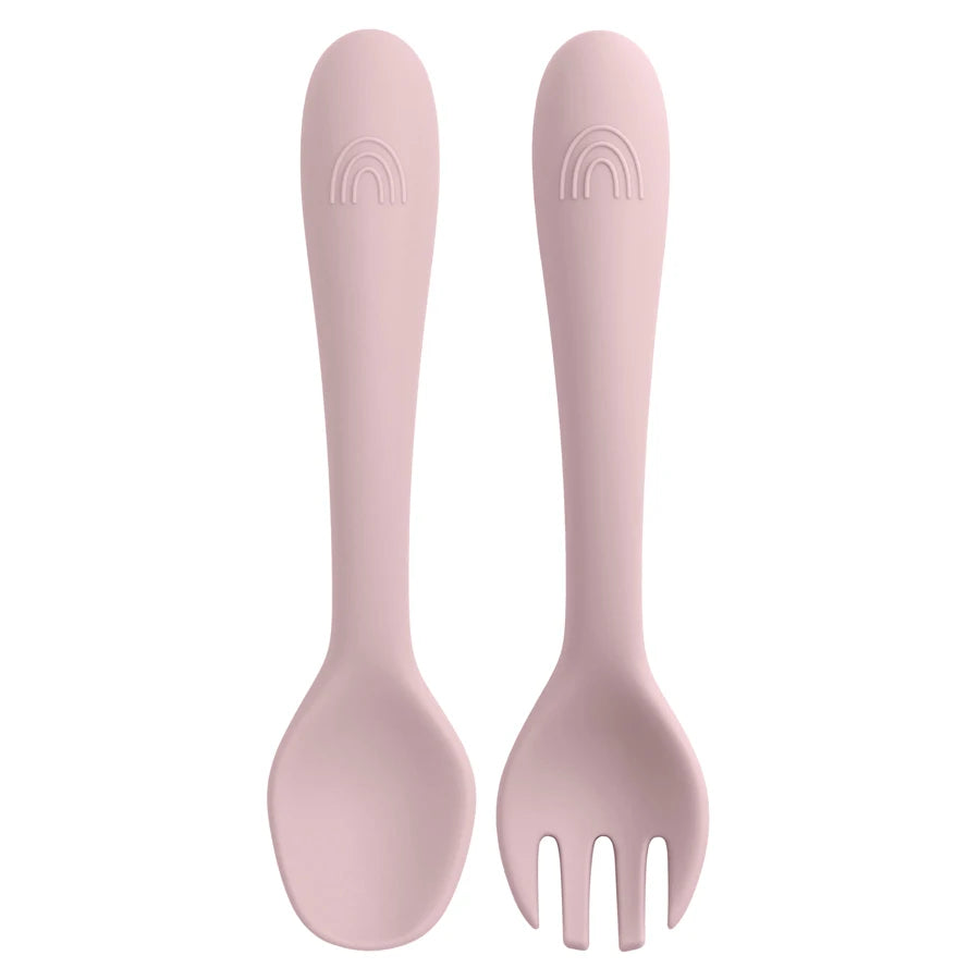 BPA-Free Baby Silicone Spoon & Fork Set – Toddler Feeding Cutlery for Newborns and Kids