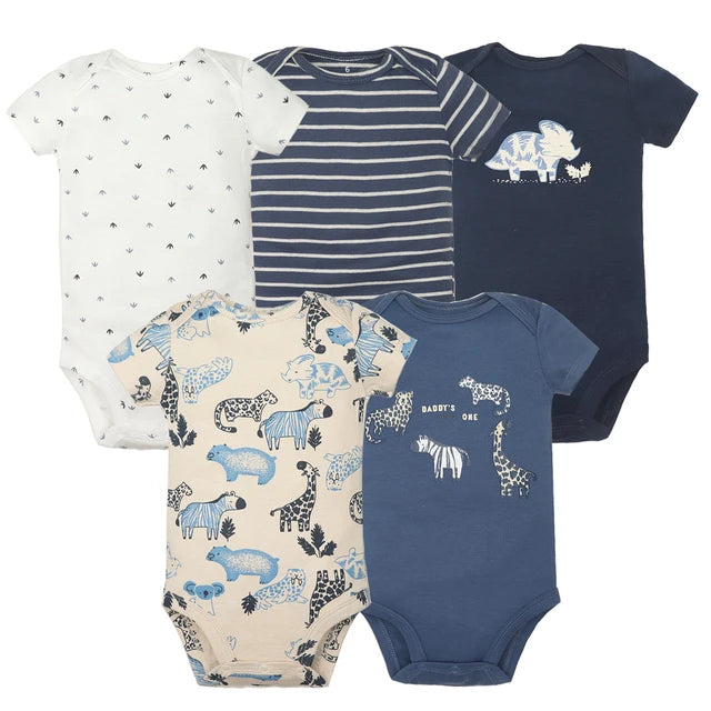 Comfy & Cute: 5-Pack Baby Bodysuits for Boys & Girls