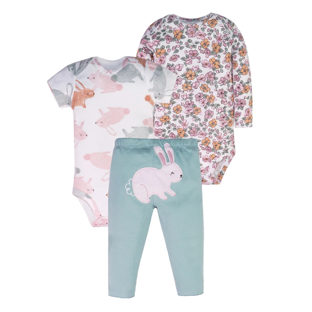 Playful Prints: 3-Piece Baby Clothes Set for Boys & Girls