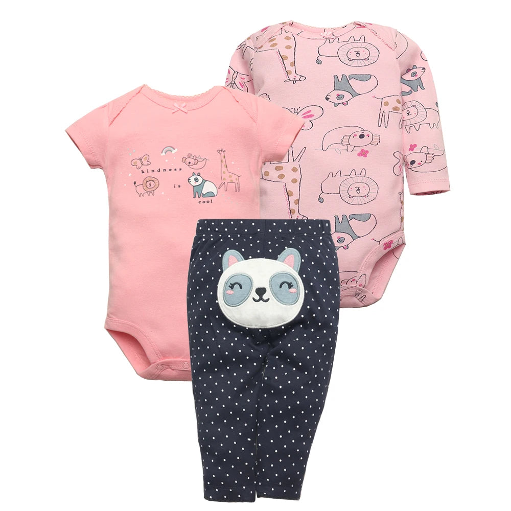 Playful Prints: 3-Piece Baby Clothes Set for Boys & Girls