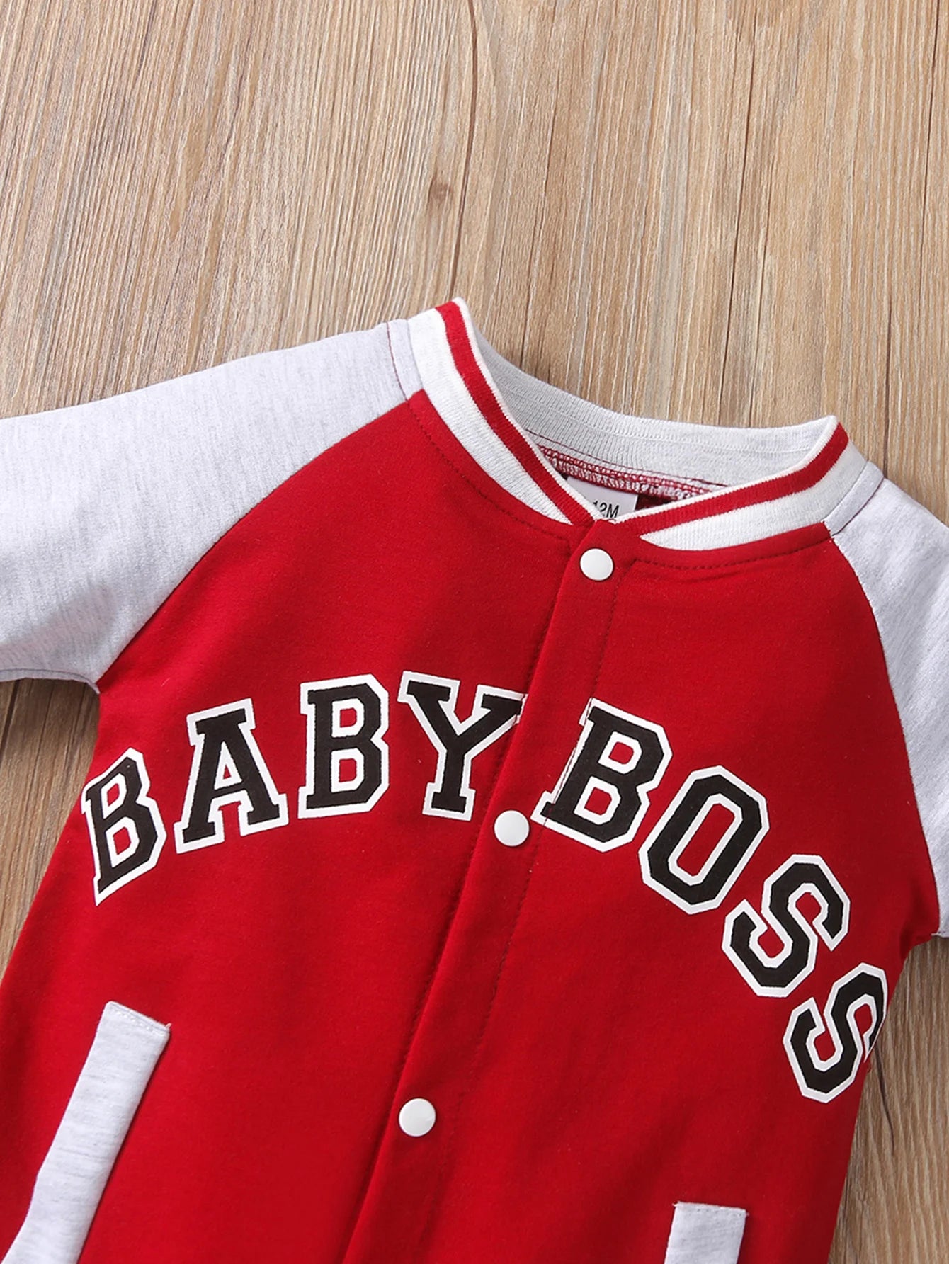 Personalized Baby Boy Jumpsuit – Letter Print Long Sleeve Round Neck Outfit