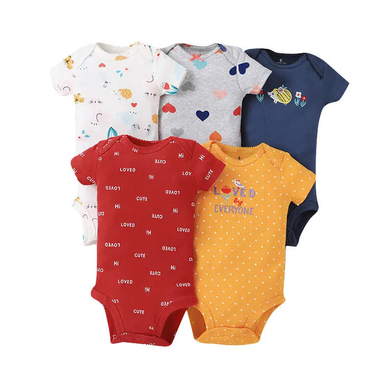 Comfy & Cute: 5-Pack Baby Bodysuits for Boys & Girls