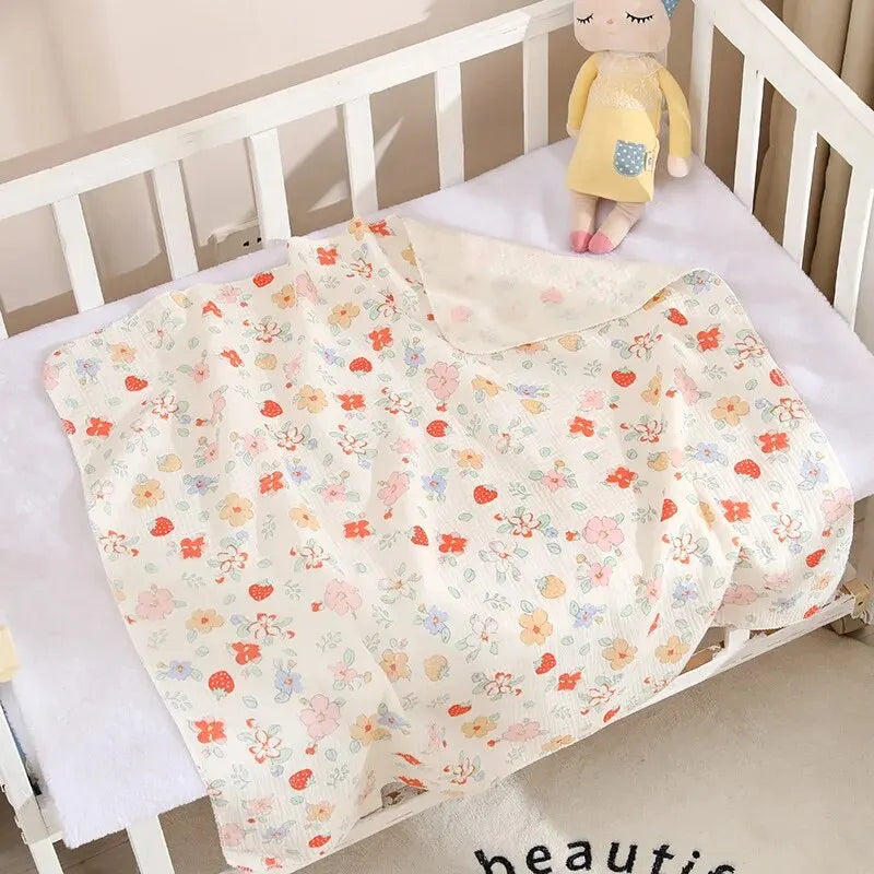 80x80cm Cotton Muslin Swaddle Blanket – Baby Receiving Blanket & Bath Towel