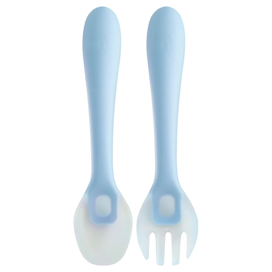 BPA-Free Baby Silicone Spoon & Fork Set – Toddler Feeding Cutlery for Newborns and Kids