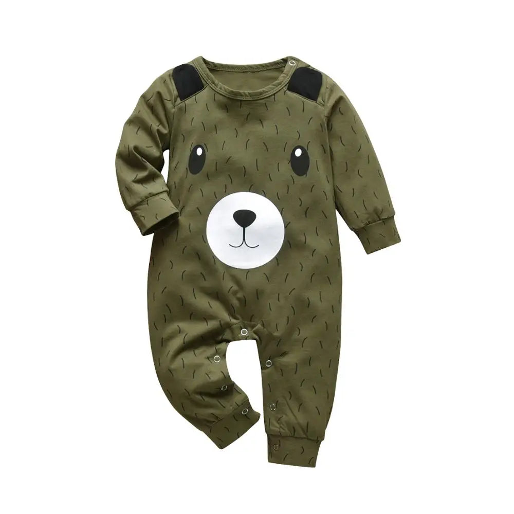 Cartoon Baby Romper – Soft Cotton Full Sleeve Playsuit for Boys (0-18 Months)