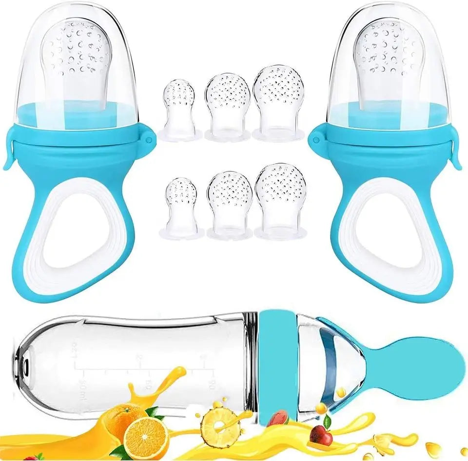 Squeezing Feeding Bottle & Silicone Pacifier Cup – Newborn Rice Spoon & Cereal Food Supplement Feeder