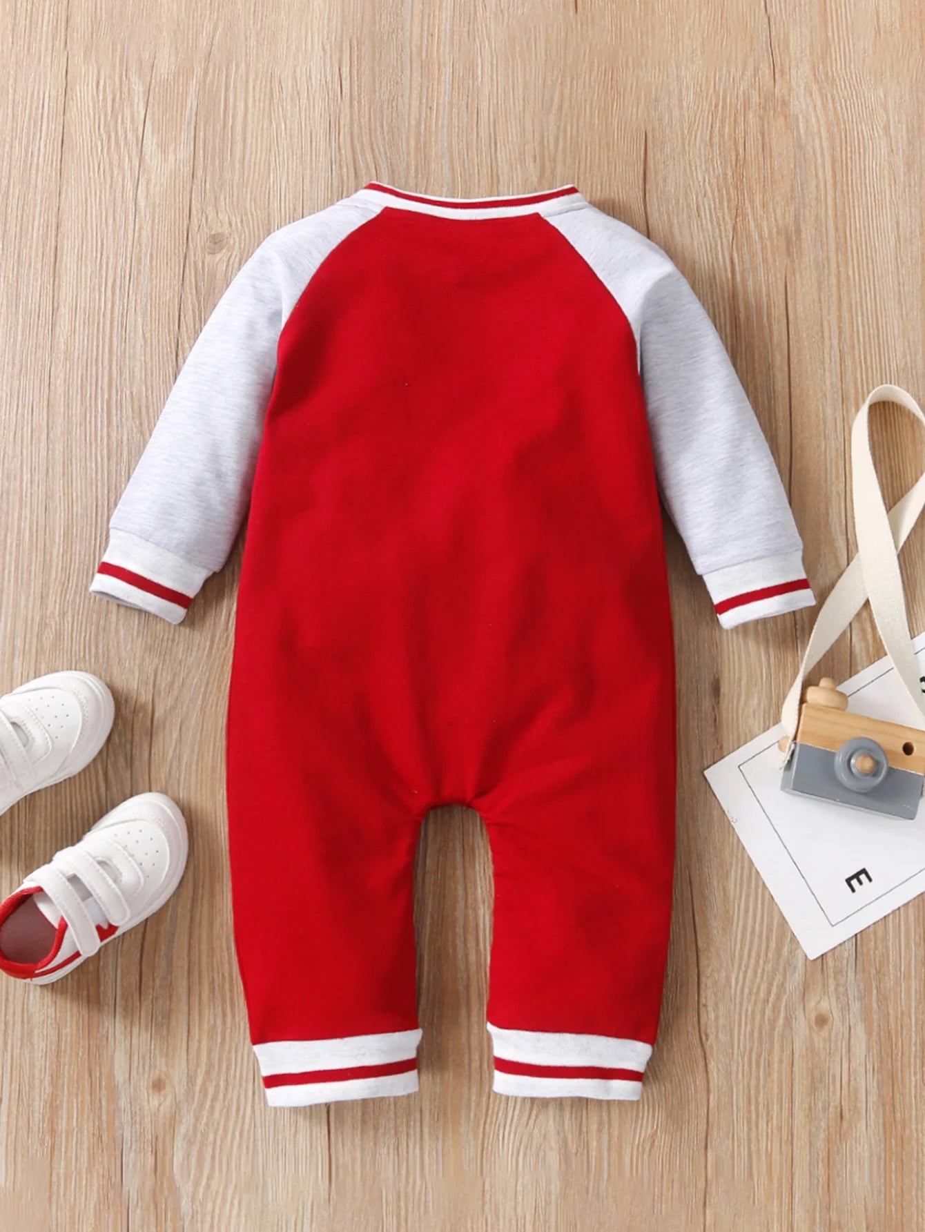 Personalized Baby Boy Jumpsuit – Letter Print Long Sleeve Round Neck Outfit