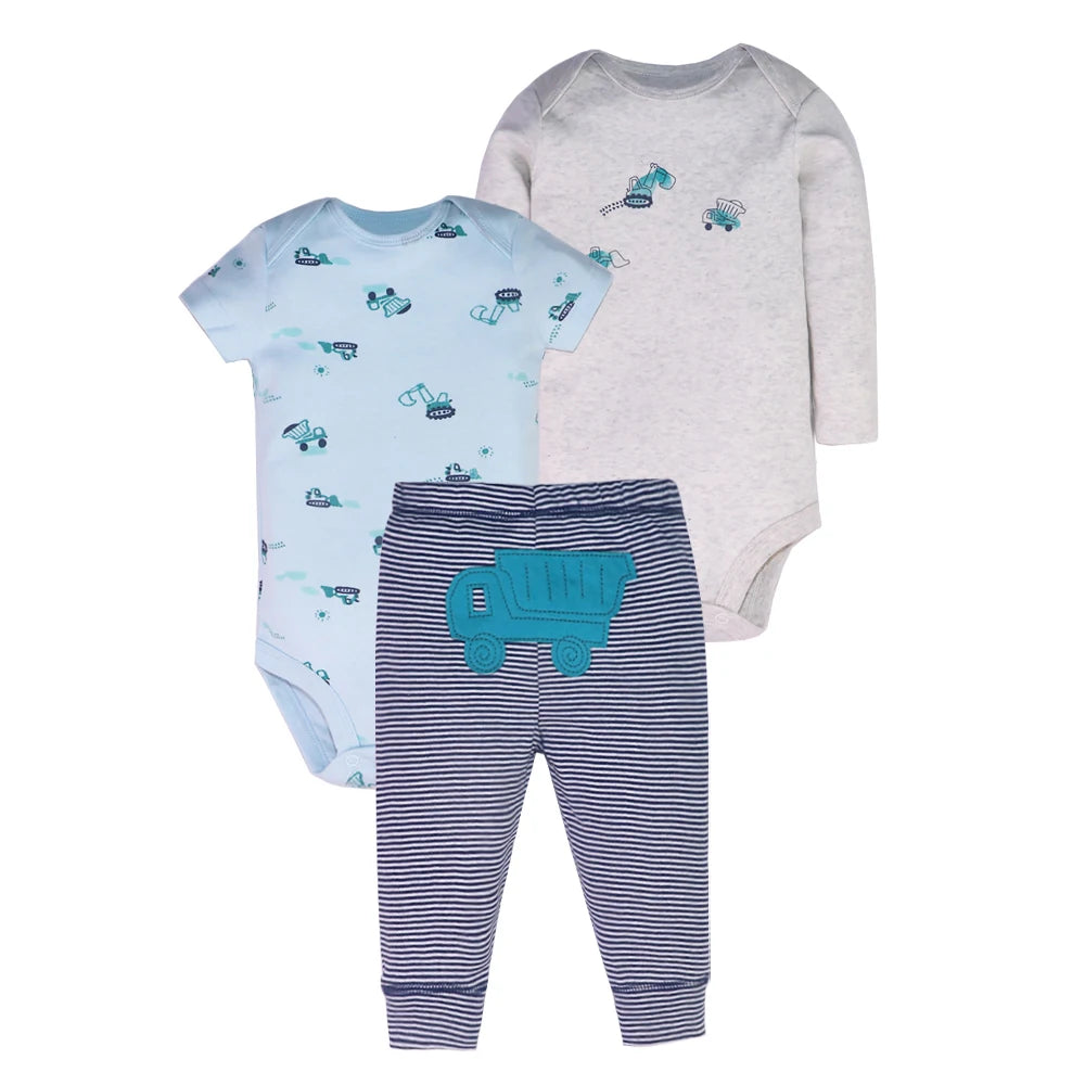 Playful Prints: 3-Piece Baby Clothes Set for Boys & Girls