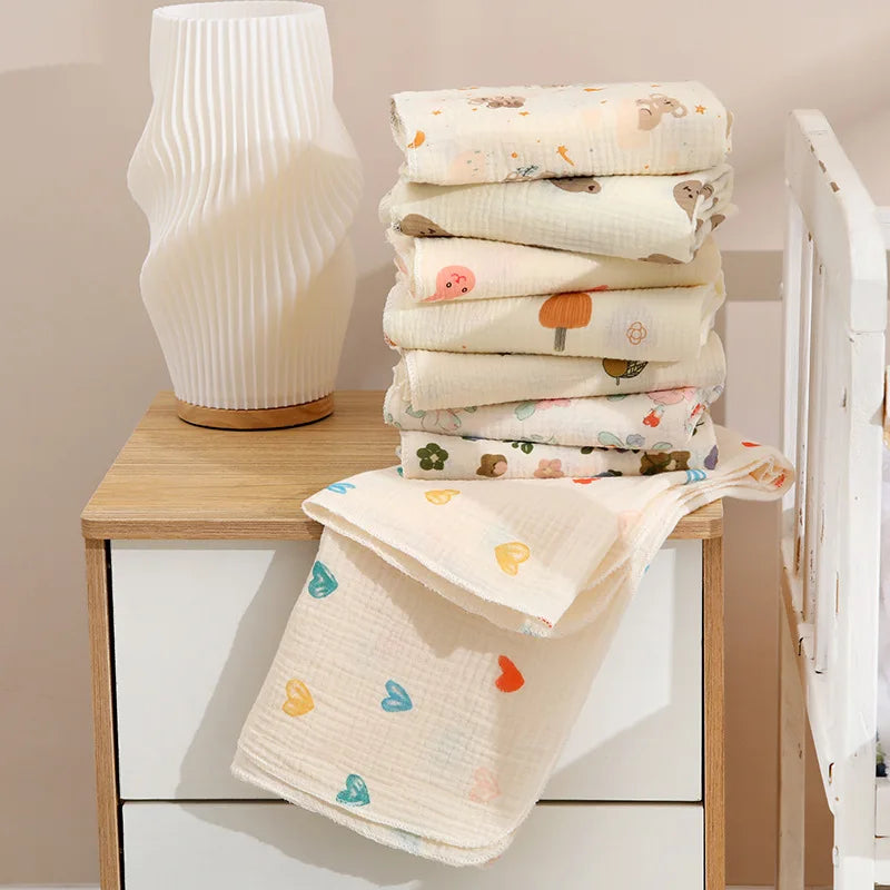 80x80cm Cotton Muslin Swaddle Blanket – Baby Receiving Blanket & Bath Towel