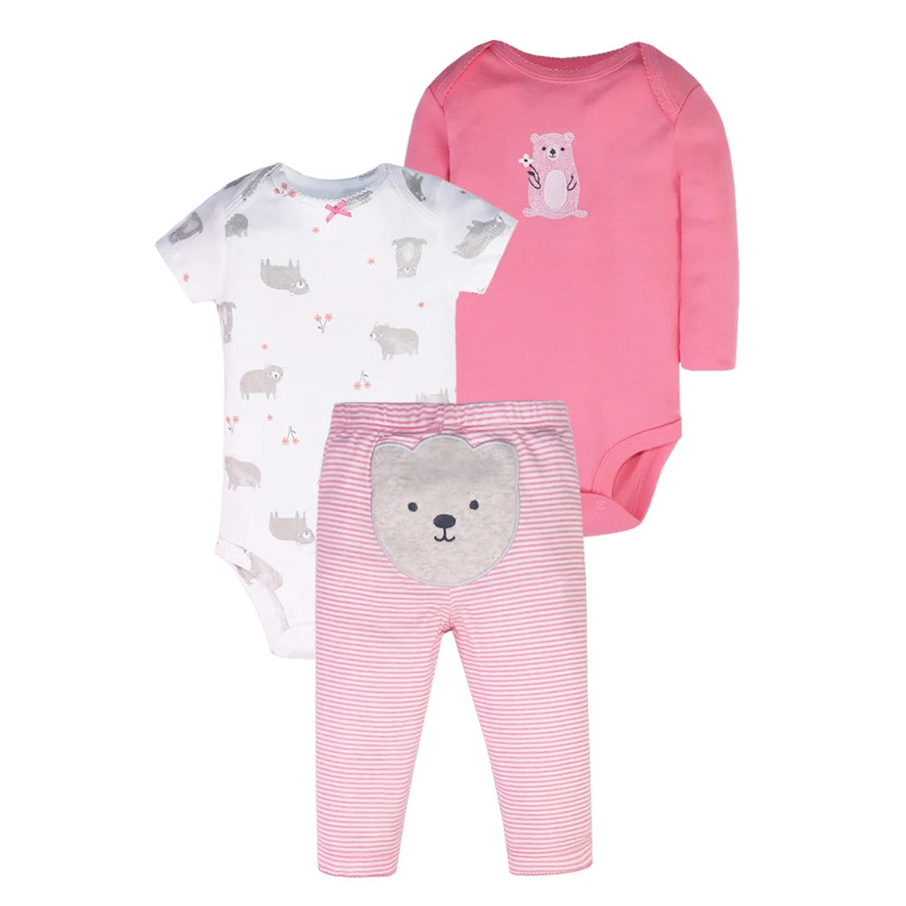 Playful Prints: 3-Piece Baby Clothes Set for Boys & Girls