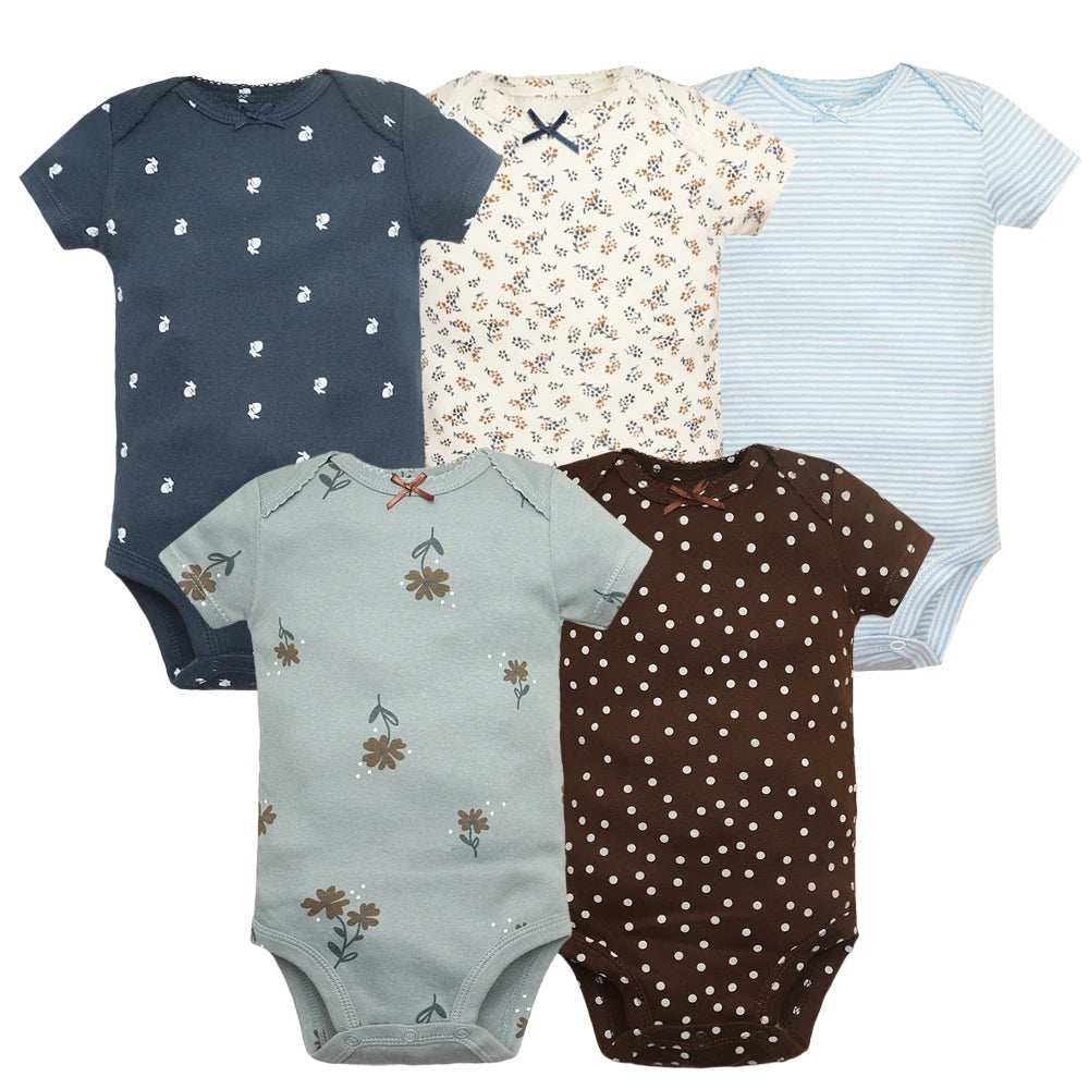 Comfy & Cute: 5-Pack Baby Bodysuits for Boys & Girls