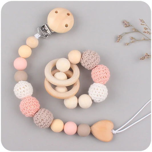 Teething Relief: Pacifier Clips with Crochet Balls - 1-2 Pack