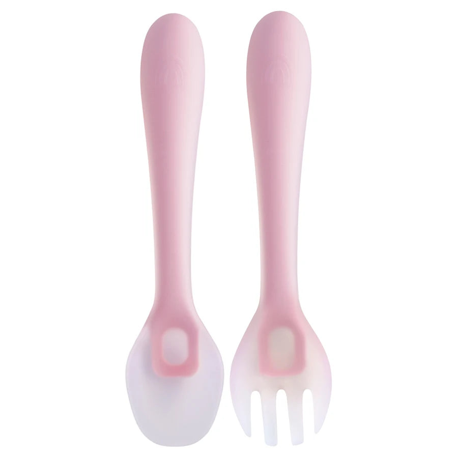 BPA-Free Baby Silicone Spoon & Fork Set – Toddler Feeding Cutlery for Newborns and Kids