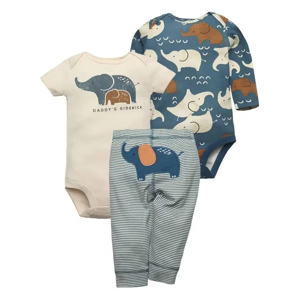 Playful Prints: 3-Piece Baby Clothes Set for Boys & Girls