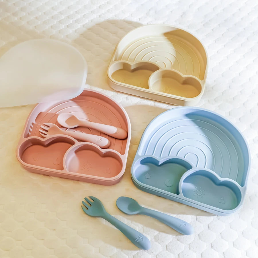 BPA-Free Baby Silicone Spoon & Fork Set – Toddler Feeding Cutlery for Newborns and Kids