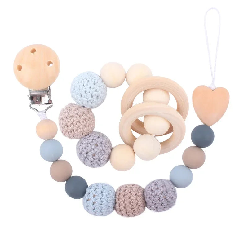 Teething Relief: Pacifier Clips with Crochet Balls - 1-2 Pack