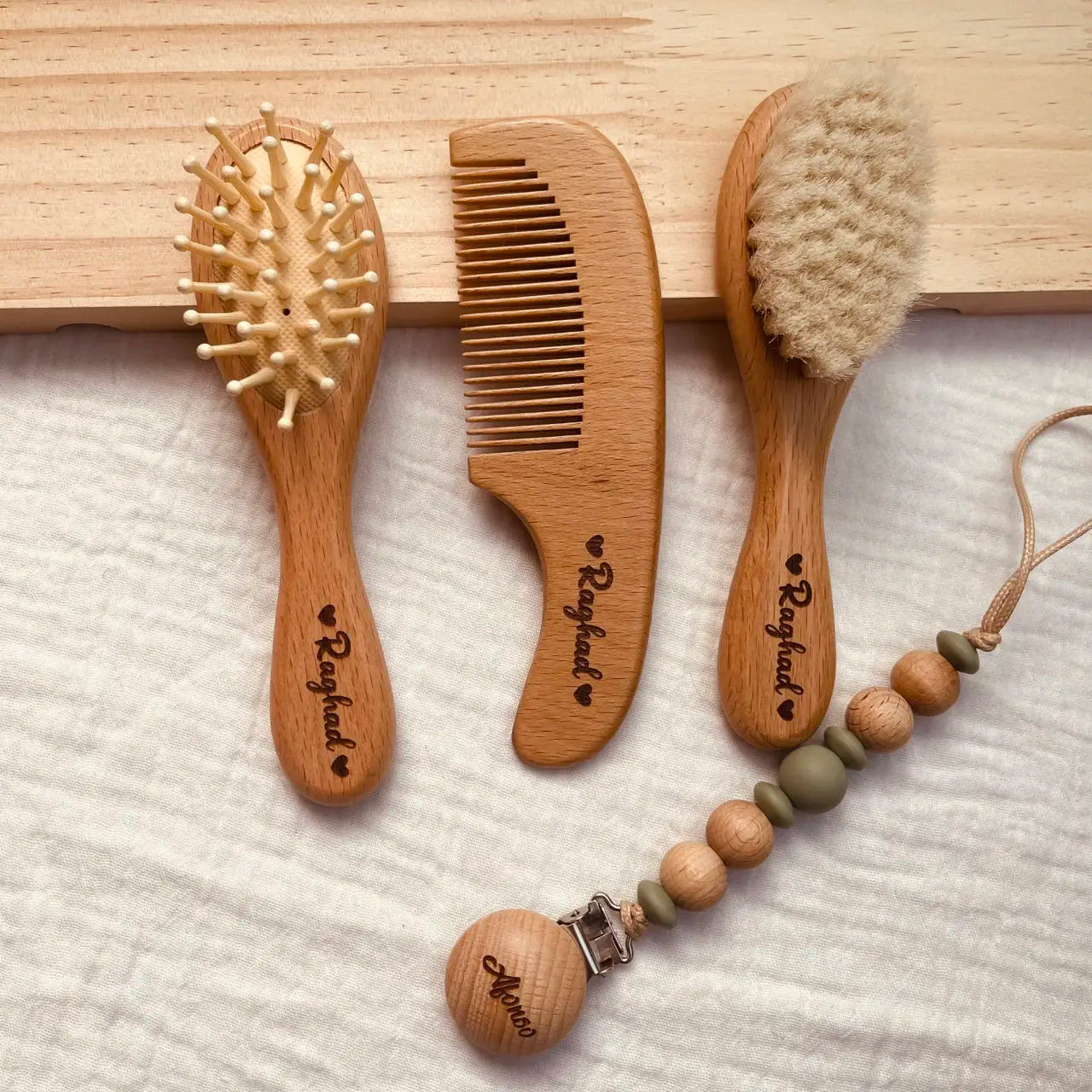 Personalized Touch: Engraved Baby Hair Brush & Comb Set