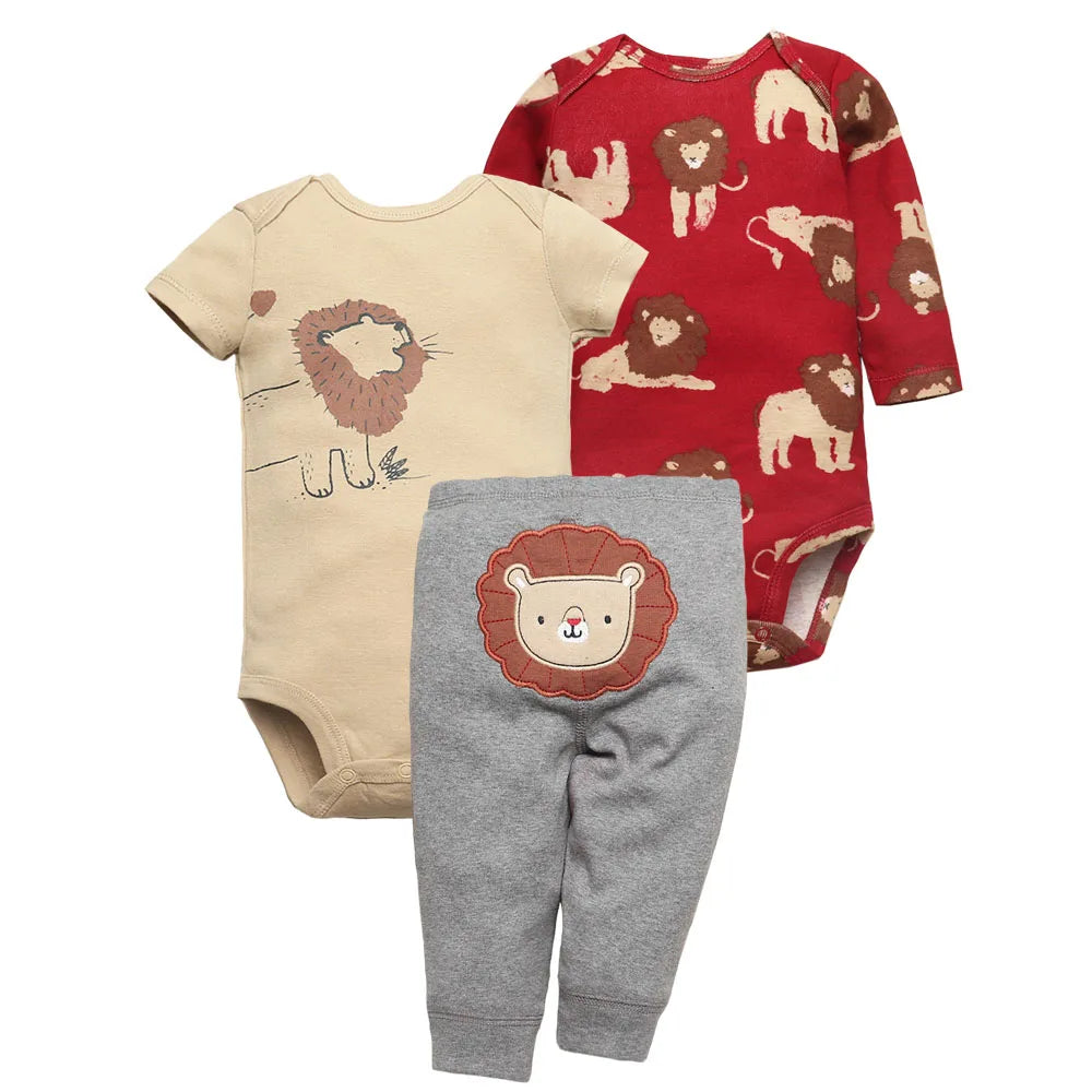 Playful Prints: 3-Piece Baby Clothes Set for Boys & Girls