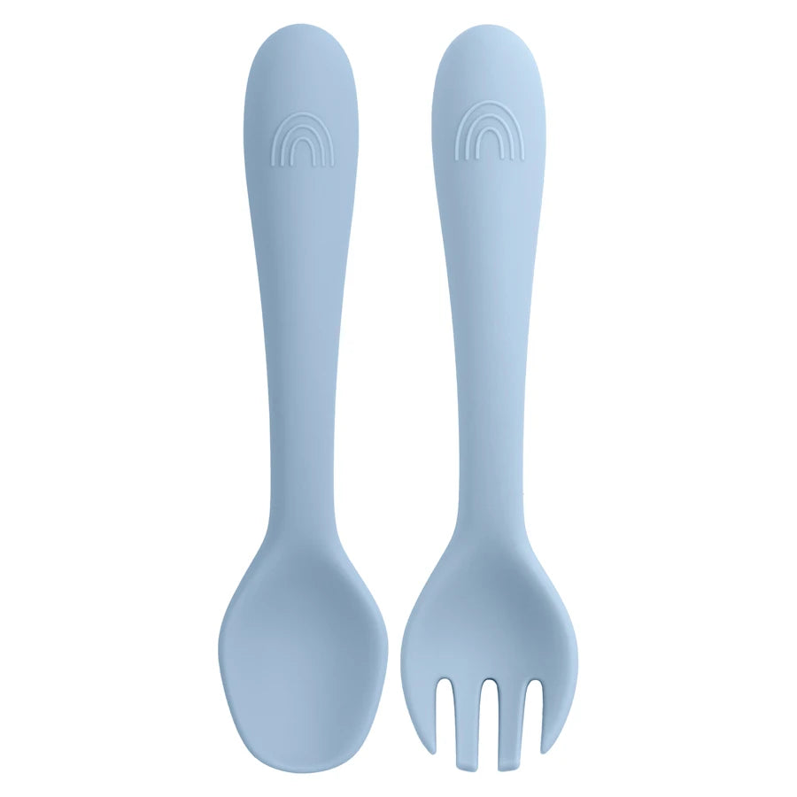 BPA-Free Baby Silicone Spoon & Fork Set – Toddler Feeding Cutlery for Newborns and Kids