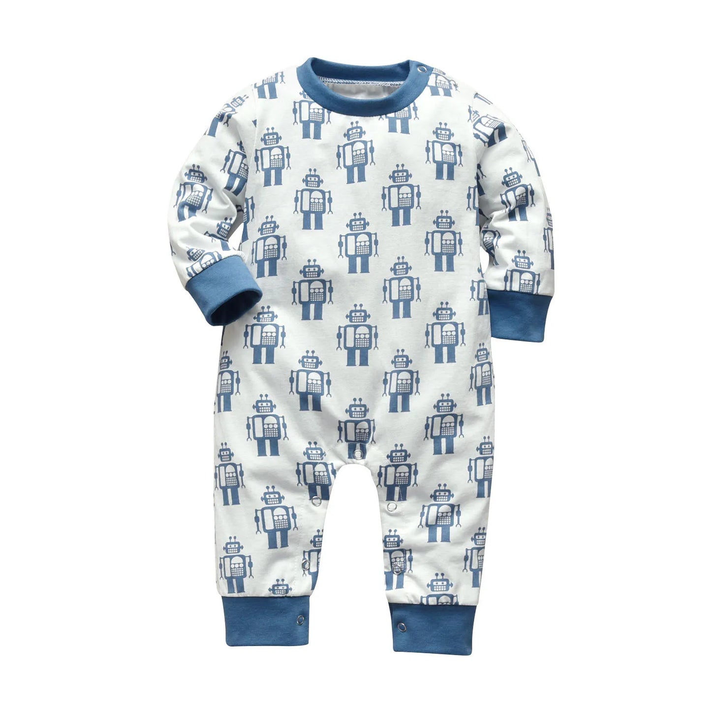 Cartoon Baby Romper – Soft Cotton Full Sleeve Playsuit for Boys (0-18 Months)