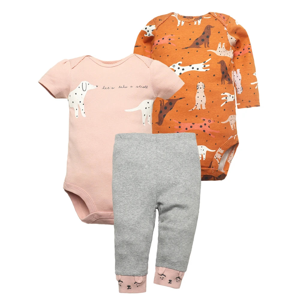 Playful Prints: 3-Piece Baby Clothes Set for Boys & Girls